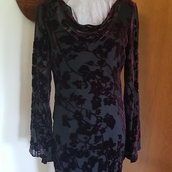 Papell Boutique Evening velvet burnout gown - Picture 2 of 7